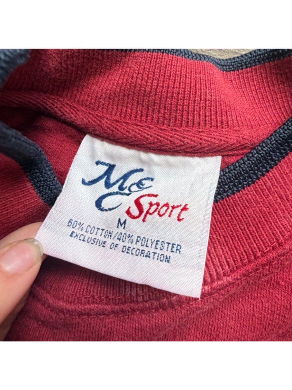 M&C Sport American Dad And Proud Of It Sweatshirt Red Mens Medium Embroidered - Picture 3 of 6